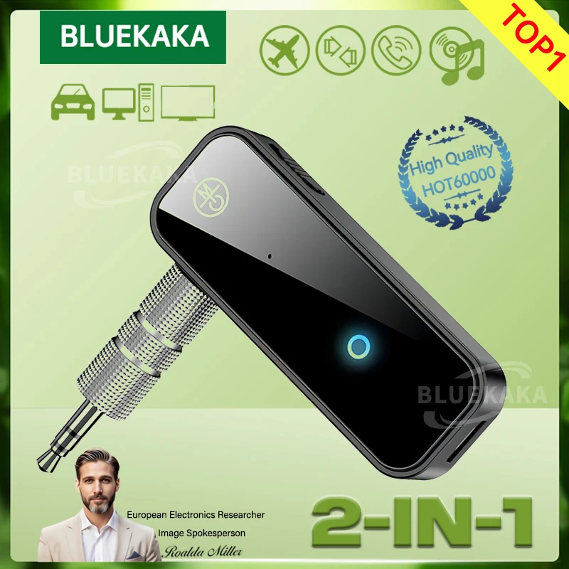 Nueva actualización Bluetooth 5,3 transmisor receptor de Audio 2 en 1 adaptador inalámbrico 3,5 AUX estéreo música Mini A2DP para coche TV PC auriculares