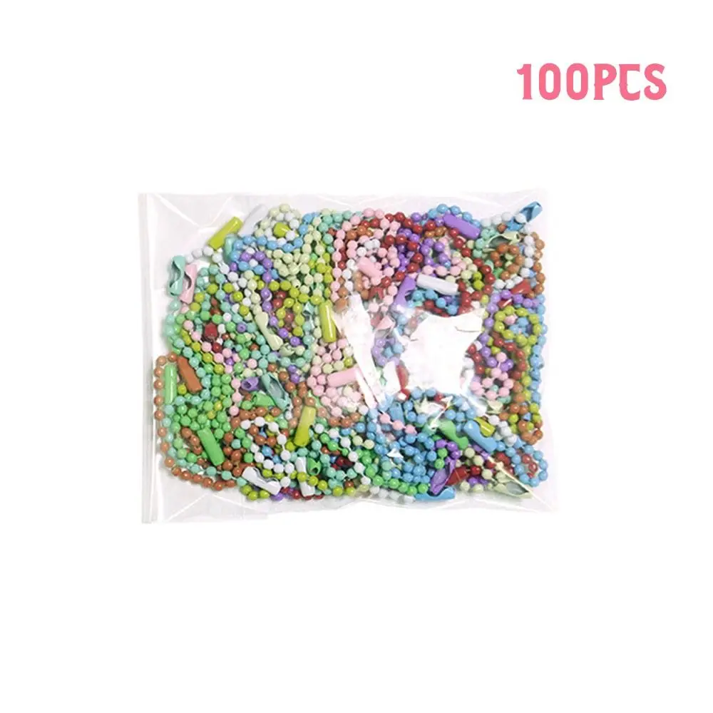 

50/100 шт. красочные 10 см шариковые цепочки из бисера DIY брелок для ключей ручной работы аксессуар для изготовления металлических ювелирных изделий этикетка ручная бирка разъем кукла