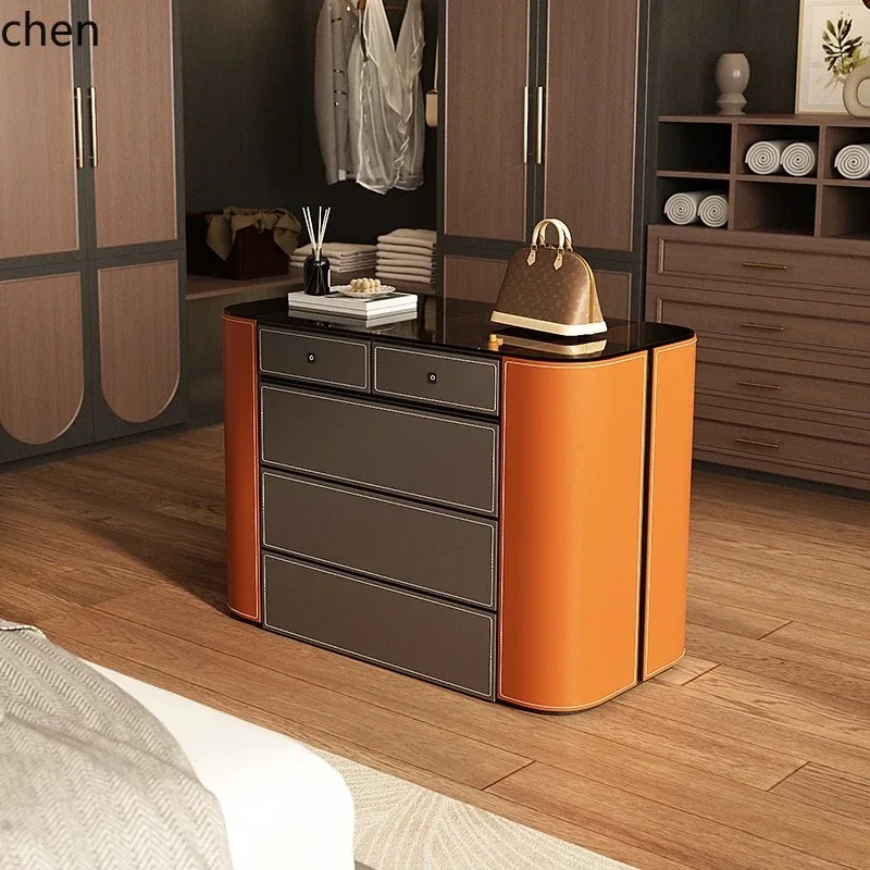 

HXL simple modern double-sided curved jewelry cabinet bedroom display chest cloakroom