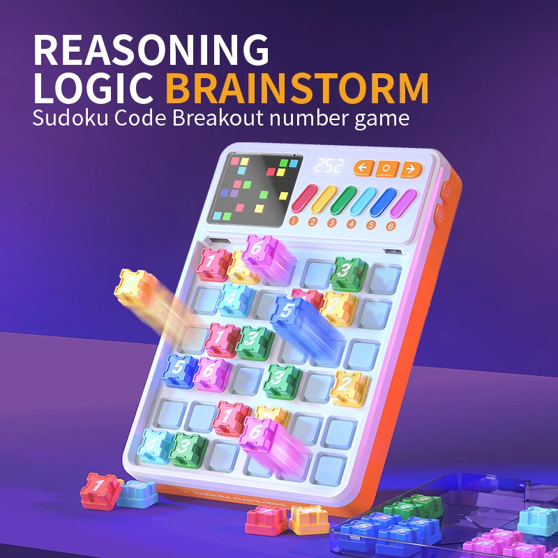 Reasoning Logic Brainstorm Sudoku Code Breakout Number Game: 6-12 Year Olds' Portable Electronic Puzzle Toy