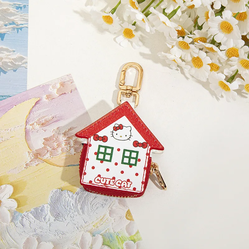 

Hello Kitty Keychain Cartoon Kawaii Women Bag Charm Kt Cute Anime Girl Coin Earphone Key Storage Desktop Ornament Gift Wholesale