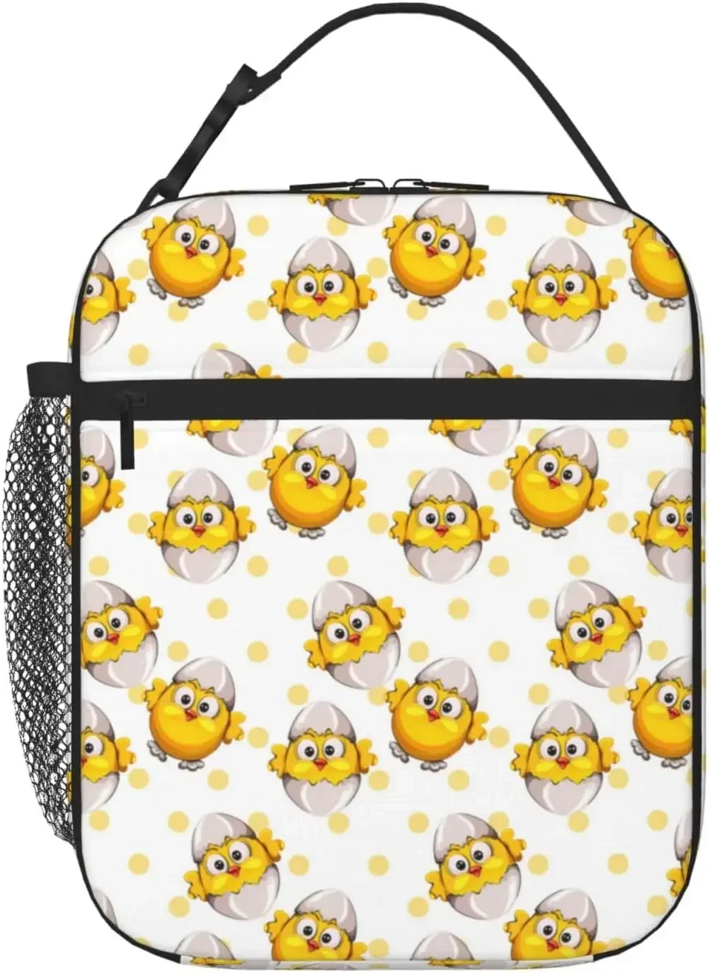 

Broken Eggs And Cute Chick Reusable Lunch Bag Insulated Cooler Tote Bag Lunchbox For Women Men Work Office Beach Picnic Travel