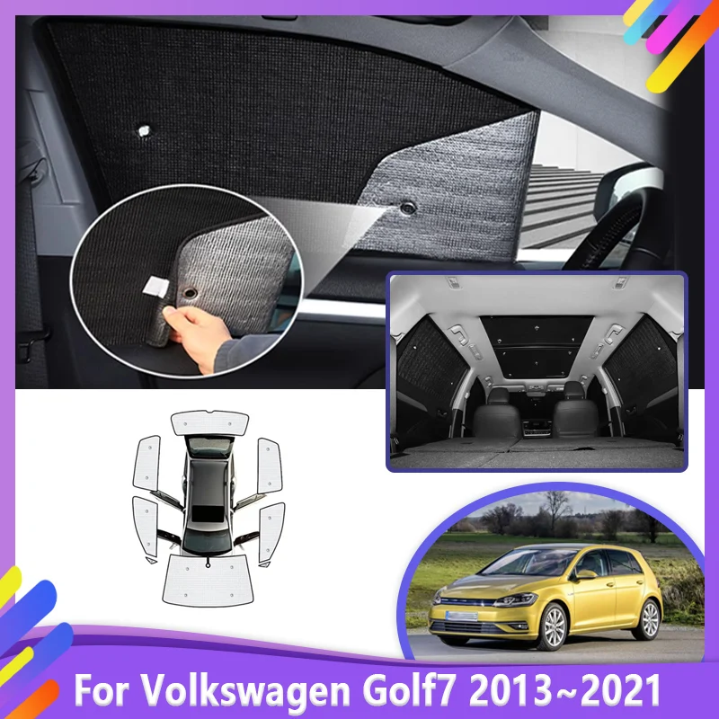 

Car Sun Visor For Volkswagen VW Golf7 Mk7 5G 2013~2021 Covers Sunshades Tools Silver Foil Sun Sunscreen Window Car Accessories