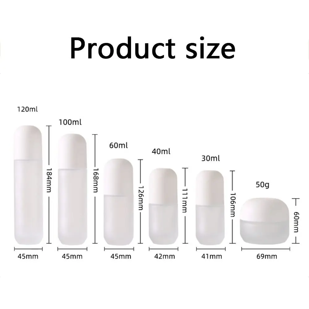 Portable Refillable Bottles Cosmetic Container For Liquid Foundation 20-120ml Frosted Glass Lotion Pump Bottle Press Dispenser