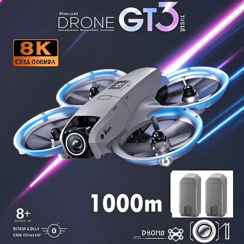 

Дрон для предотвращения препятствий с оптическим позиционированием потока GT3 и камерой 4K HD с сигнальным Wi-Fi 180 ° Регулировка динамического ослепляющего света