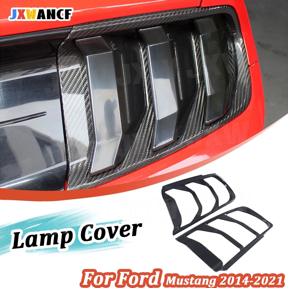 

JXWANCF Carbon Fiber Tail Light Trim Rear Lamp Cover For Ford Mustang 2014-2021 Car Taillight Decorations Parts
