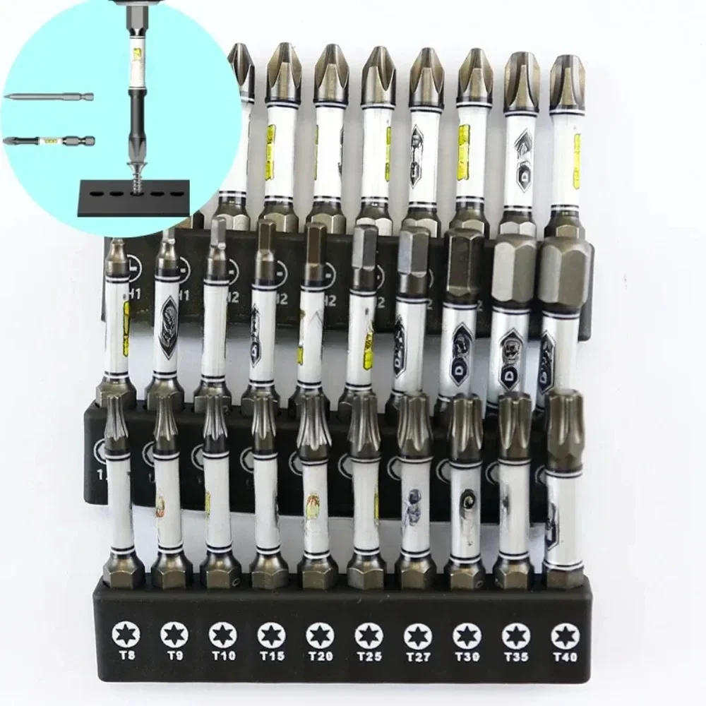 New upgrade 1/4 Screwdriver Bit Set Impact Drill  Head Torx Hexagonal Cross Head Magnetic Tamper Proof  Bits