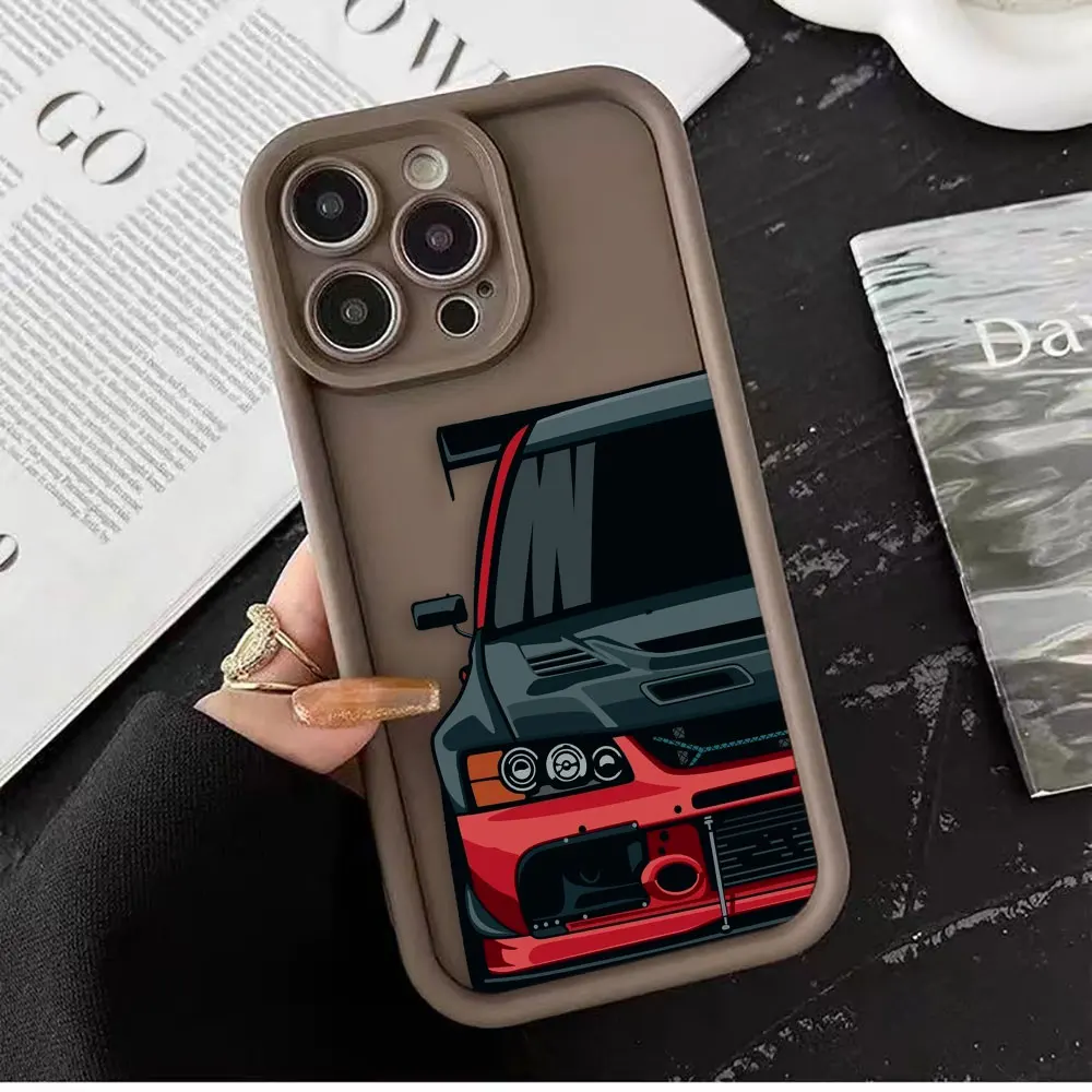 

Carton Sports Car JDM Drift Phone Case For iPhone Apple 17 AIR 16 16E 11 12 13 14 15 XR Plus Pro Max DIY Case Shockproof Cover