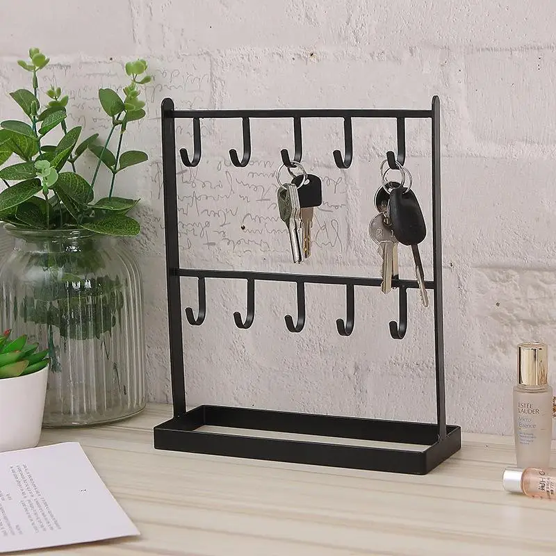 Metal Jewelry Display Stand 2 Tier Earring Necklace Organizer Holder Rack Large Capacity for Women Girls Accessory Storage