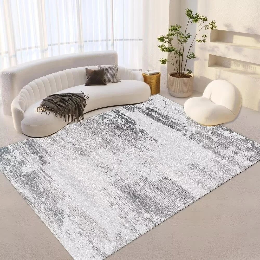 Modern Minimalist Cream Wind Rug and Carpet for Large Living Room Waterproof and Stain-resistant Machine Made