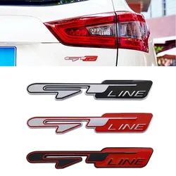 3D Metal GT Line Letter Car Rear Trunk Emblem Badge Sticker Styling Accessories For Kia Sportage Picanto RIO Stonic K5 Proceed