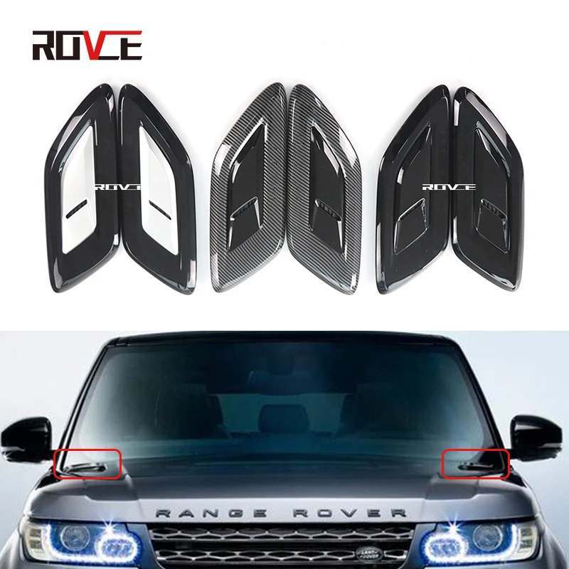 

Glossy Black Bonnet Vent Cover For Range Rover Sport 2018-2022 Engine Hood Air Vent LR098756 LR098767