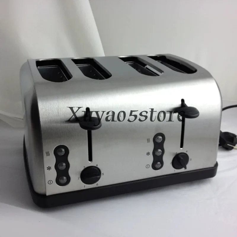 4slices Toaster Stainless Steel Automatic Toaster Electric Oven Toaster Breakfast Machine Baking Heating Bread Machine