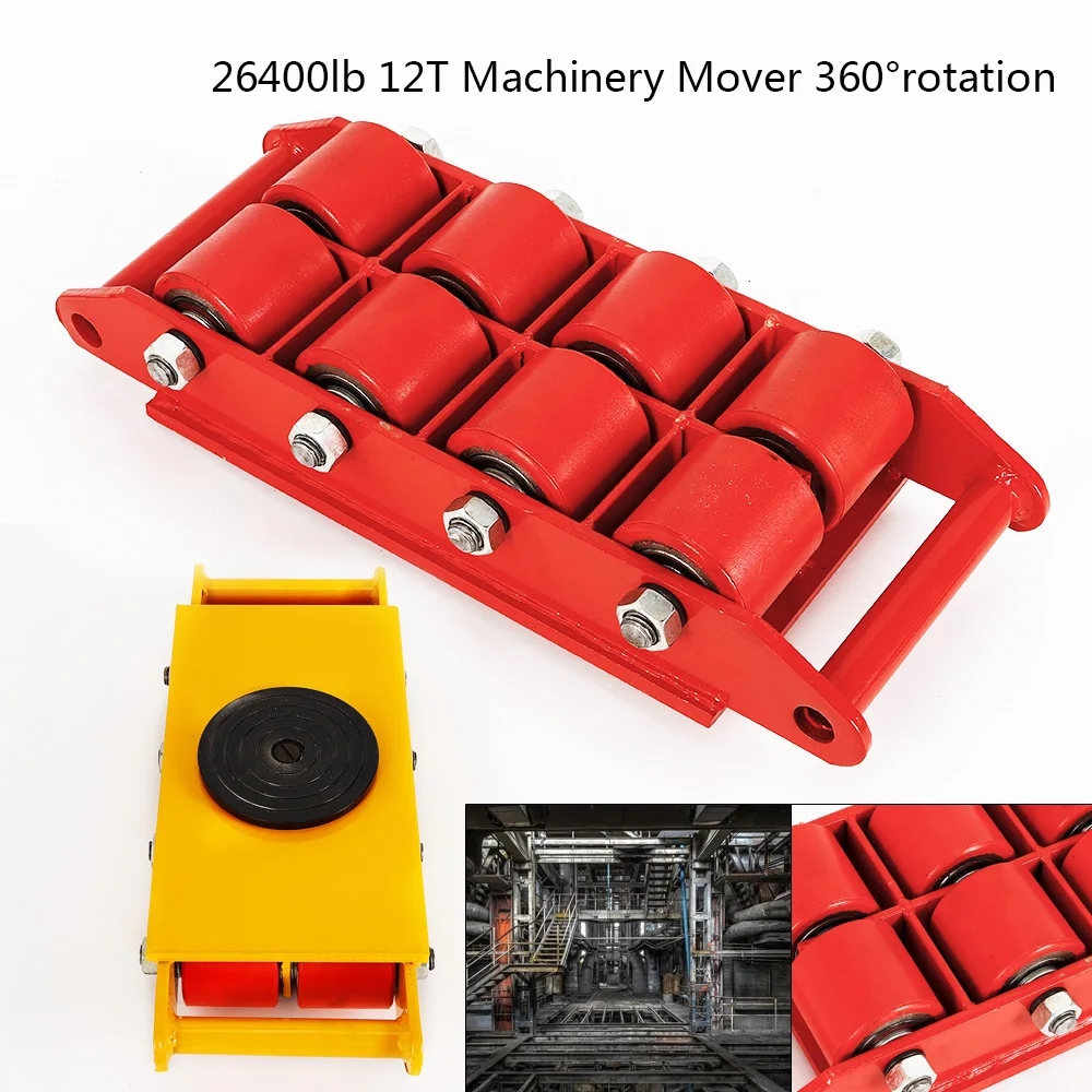 12-tonowy mechanizm maszynowy o dużej wytrzymałości 360 °   Wózek transportowy z obrotowym kołpakiem Wózek transportowy z 8-rolkami Dolly Skate