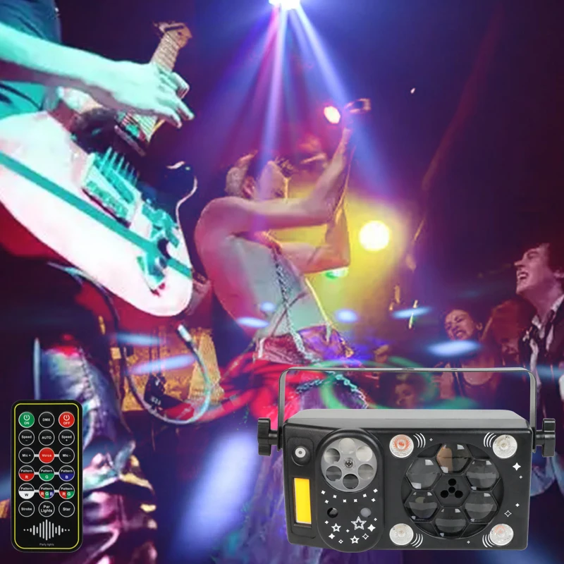 HCWE LED 7-in-1 magische bal feestlicht discobal patroon projector geluidsgeactiveerde verjaardagsbar DJ Karaoke kerstdecoratie