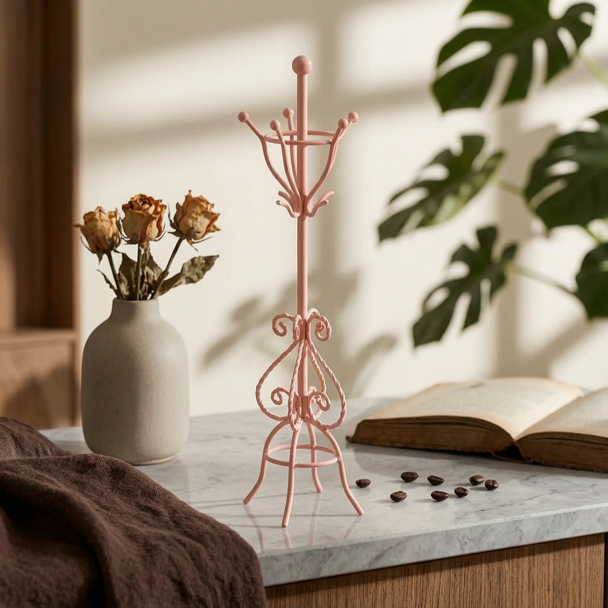 Miniature Coat Rack Elegant Dollhouse Coat Stand Miniature Clothes Hanger Portable Furniture Versatile for Miniaturists