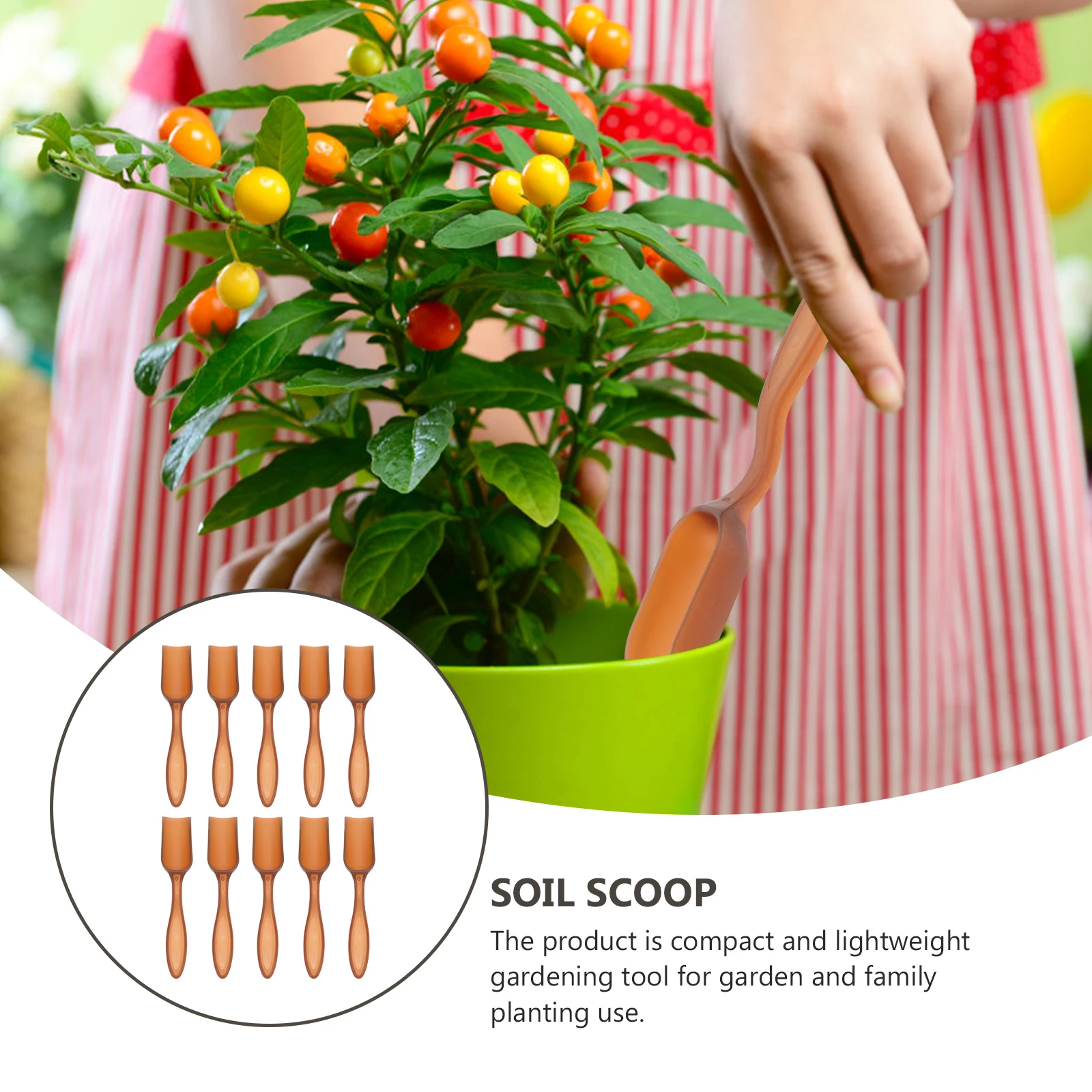 

10 Pcs Gardening Tools Set Plastic Soil Dig Shovel Digger Plant Pot Transplanting Portable PP Material Sturdy Lightweight Beach
