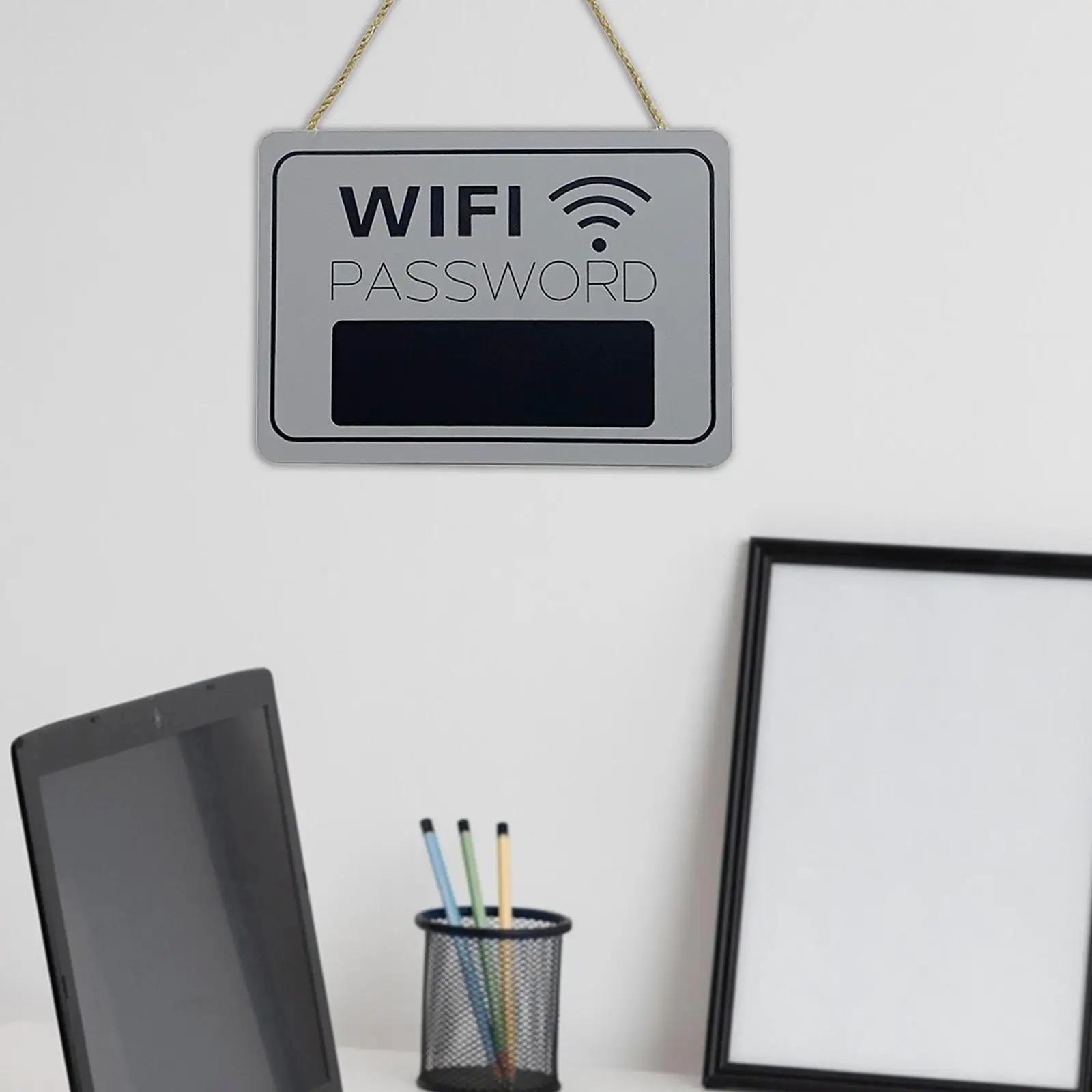 WiFi Password Sign Wood WiFi Sign Display Holder for Hotels Business Home