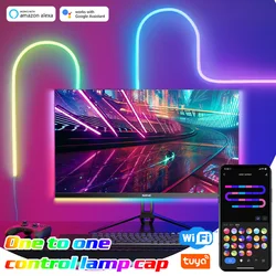 RGB IC WIFI Neon Light fai da te Led Light Bar Voice APP Control Music Sync retroilluminazione TV gioco di natale soggiorno decorazione della camera da letto