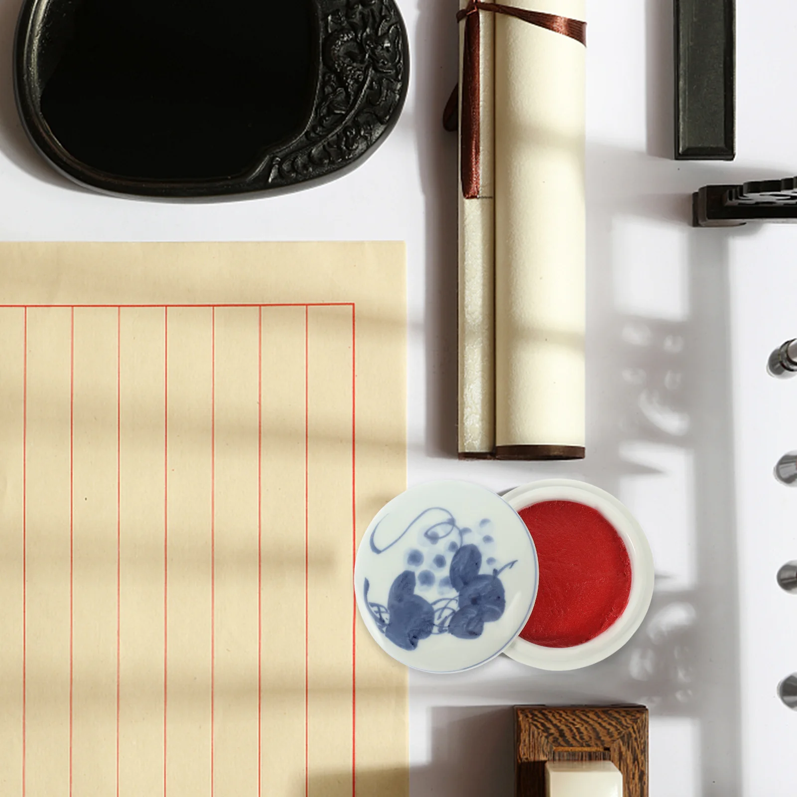 1 قطعة لوحة الحبر الأحمر لطلاء الخط Diy بها بنفسك الحرفية قسط قابل للغسل متعددة الأغراض صندوق سيراميك Inkpad مدرسة مكتب الفن ختم استخدام