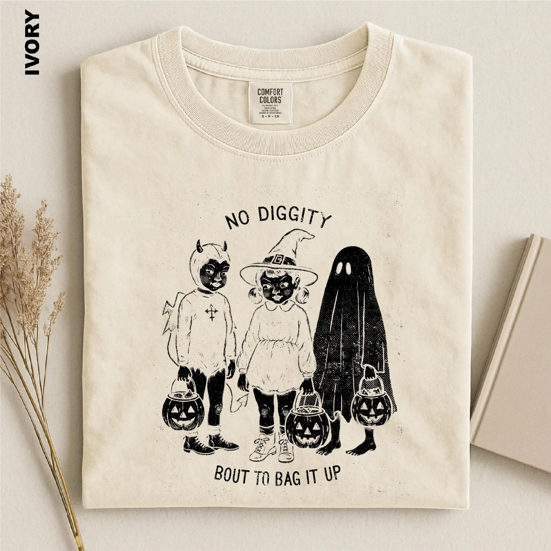 No Diggity Halloween Shirt, Bout To Bag It Up, Funny Trick or Treat T-shirt, Retro Halloween , Spooky Season Top
