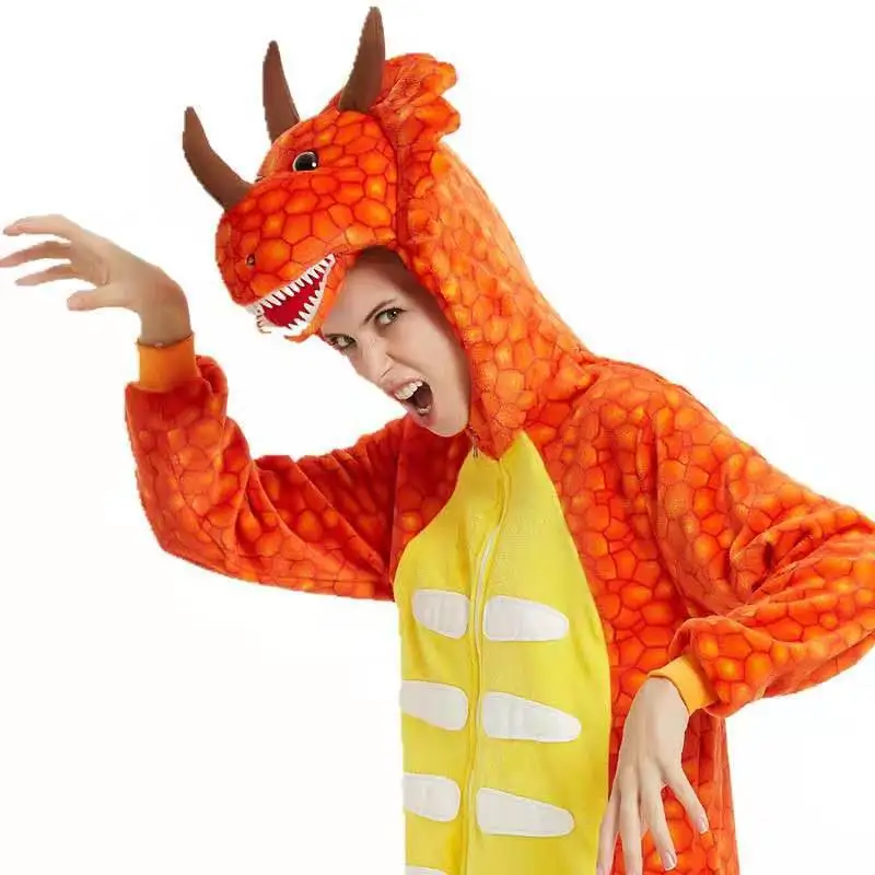 Onesies de dragon vert en peluche douce pour adultes, pyjama animal, vêtements de nuit chauds, combinaison une pièce, costume d'anime, cosplay d'Halloween, vêtements d'intérieur