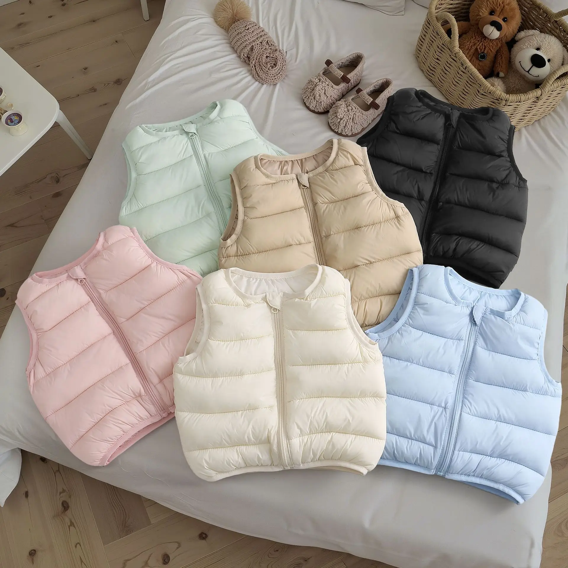 Children's Clothing New Vest Round Neck Inside and Outside Wear Cotton Vest Thick Autumn and Winter Cotton Clothes