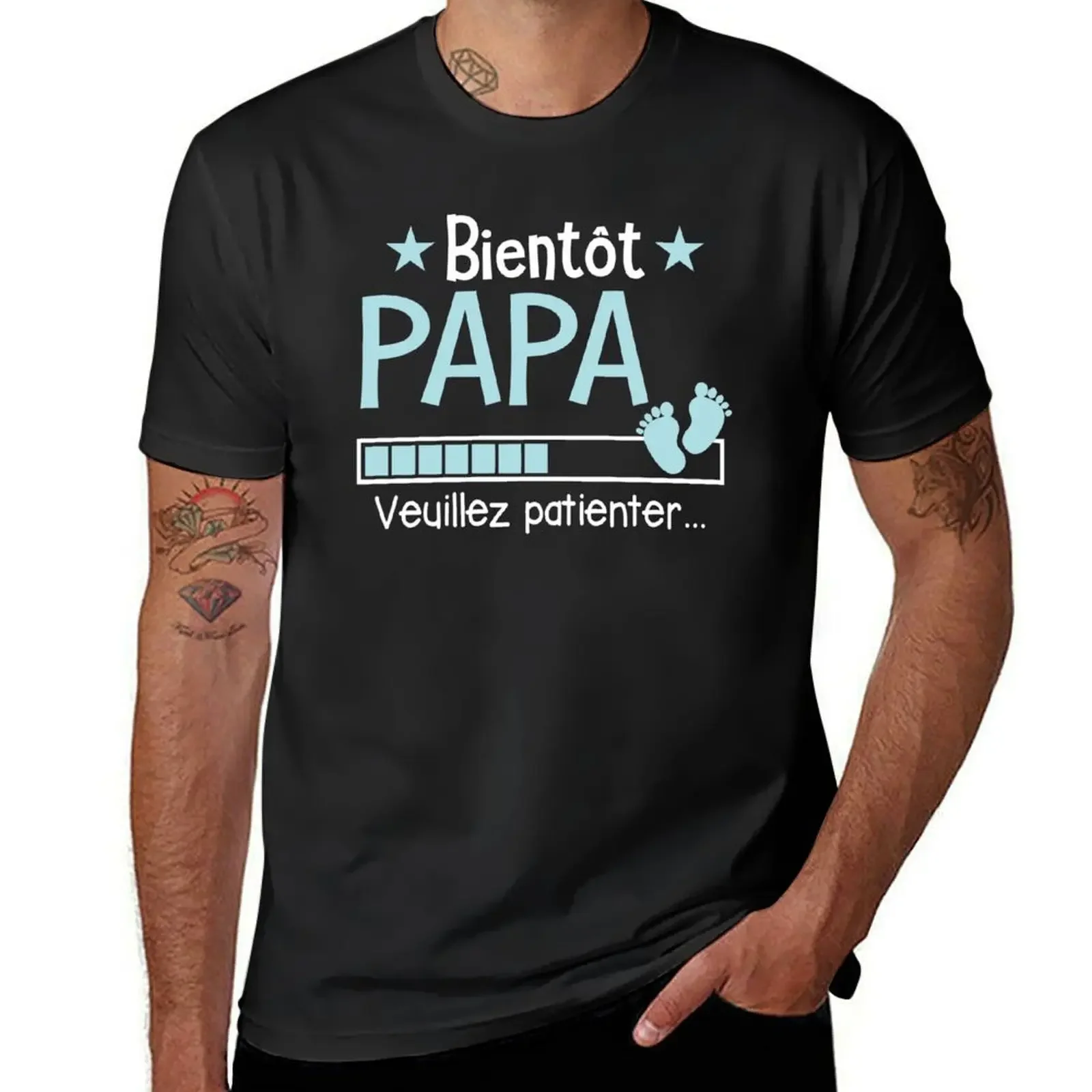 

Bientt Papa Cadeau Futur Papa T-Shirt cheap stuff oversized street wear mens graphic t-shirts big and tall