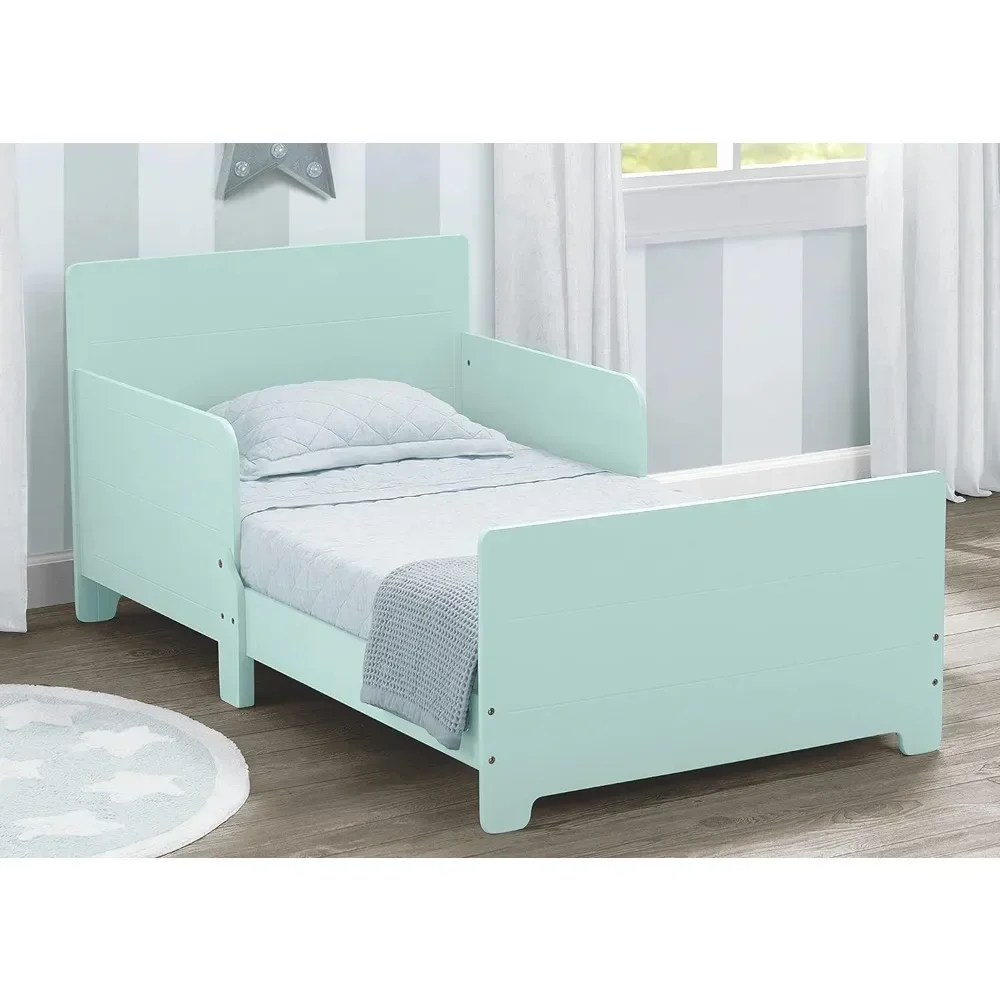 Letto per bambini in legno con due guardrail, può contenere 50 libbre, medaglia d'oro certificata, facile da montare, letto per bambini