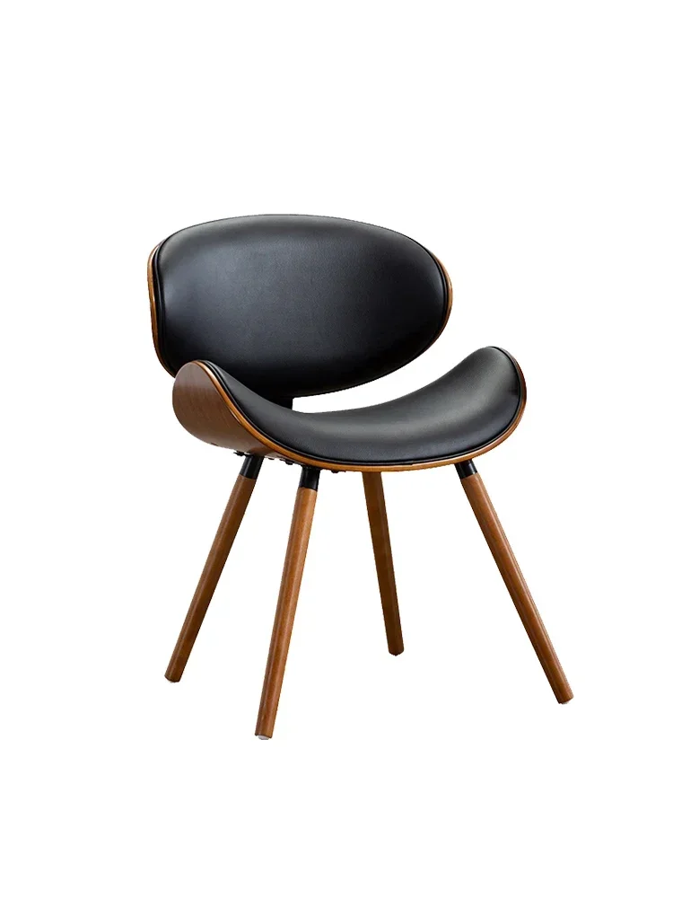 European Minimalist Dining Chair Household Solid Wood Light Luxury Modern Simple Makeup Chair  Restaurant Chair