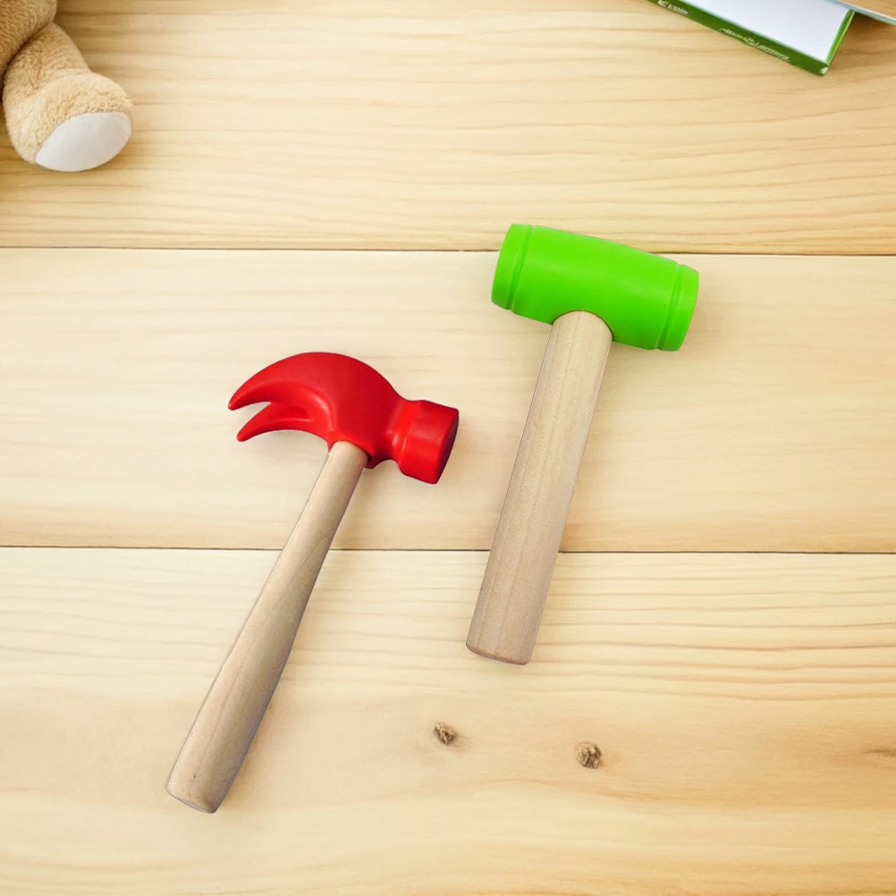 

Simulation Repair Tool Toy Wooden Mallets Accessories Fake Plastic Hammer Toddler
