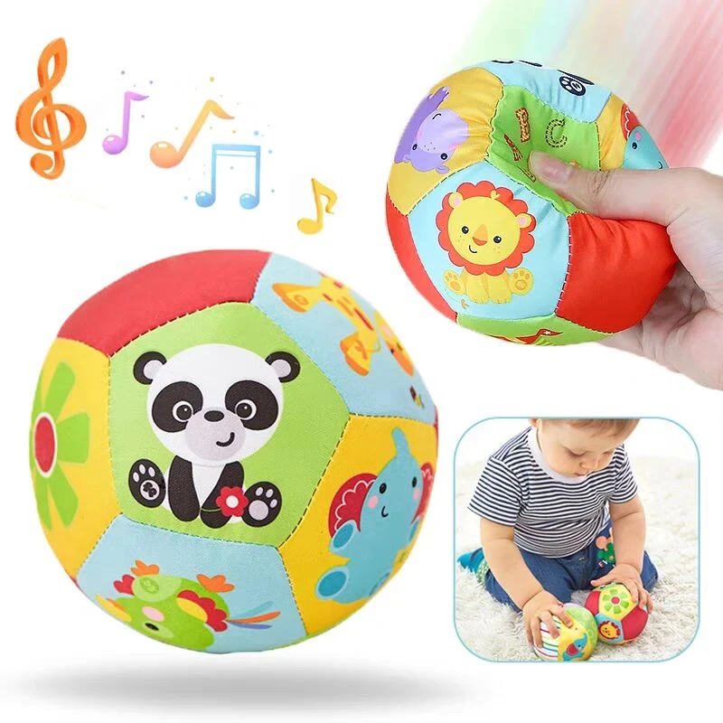 Bola Sensorial Montessori para Bebês, Chocalho de Pano, Jogos de Desenvolvimento para Recém-Nascidos, Brinquedos Educativos, 0 a 6 Meses