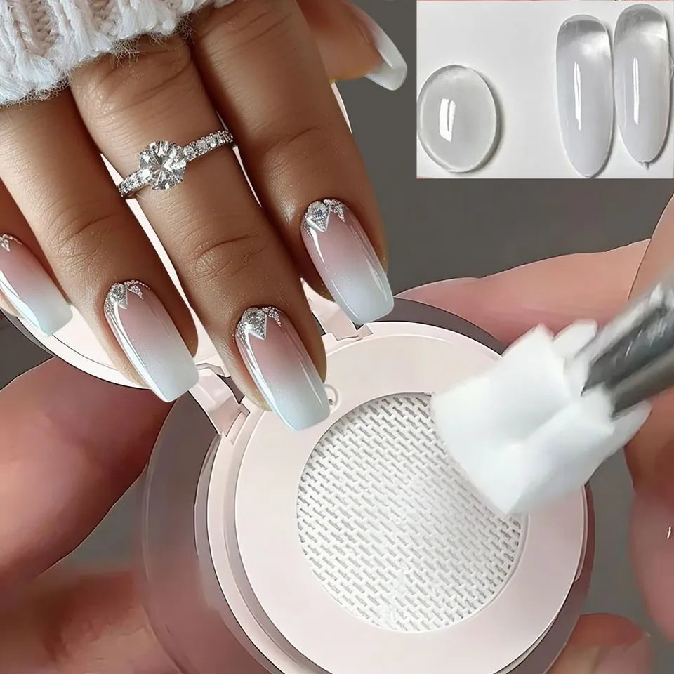 5ml Gel de Uñas Blanco Almohadilla para Degradado, Sin Capa de Inhibición, Esmalte en Gel para Degradado, Aura, Rubor y Mezcla #2g