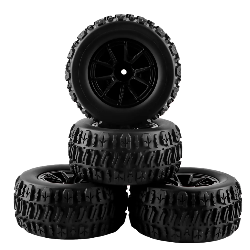 

DashRC RC Truck Tire and Wheel Set 12mm Hex for 1/12 1/14 1/16 RC Monster Truck Buggy WLtoys 144001 WLtoys 124019 (4PCS)