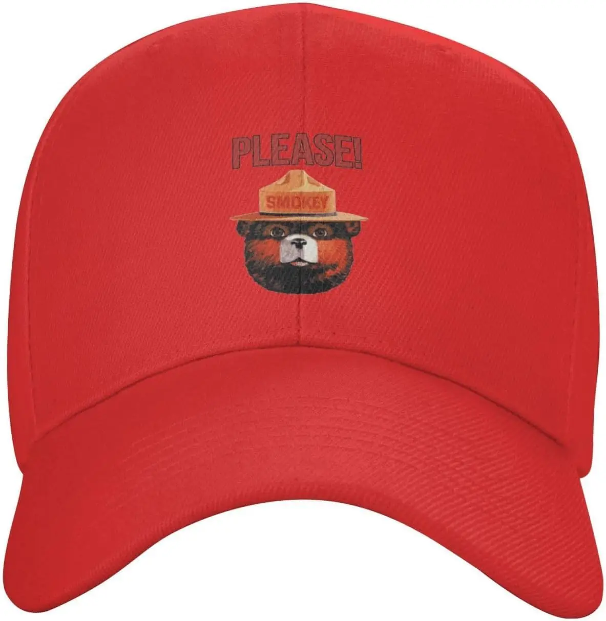 

Smokey The Bear Dad Hat Outdoor Trucker Hat Unisex Classic Baseball Cap Adjustable Cascade Black, Red