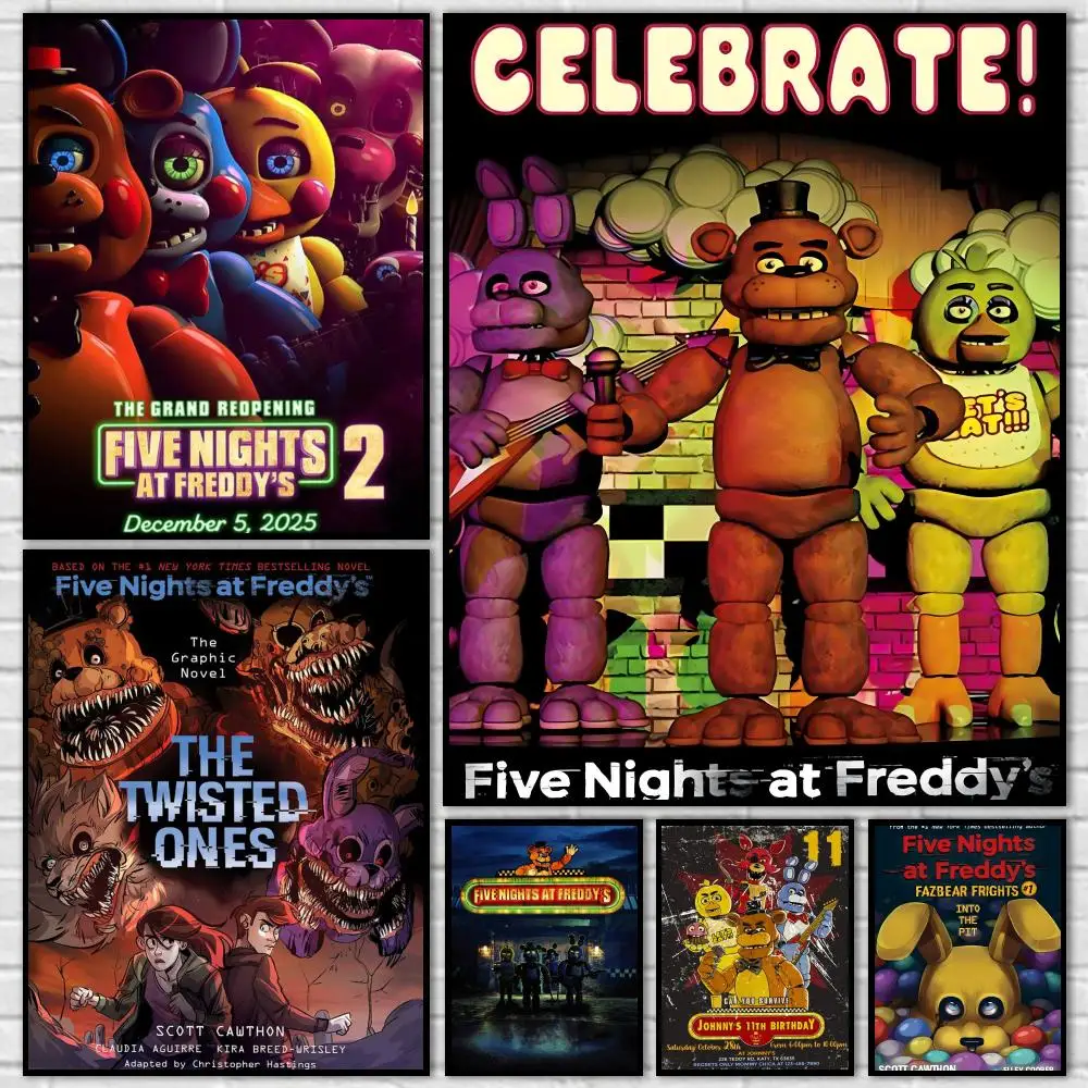 Game Five Nights at Freddys Poster Durable HD PVC Wall Art - Waterproof Dustproof Easy Install For Home Cafe