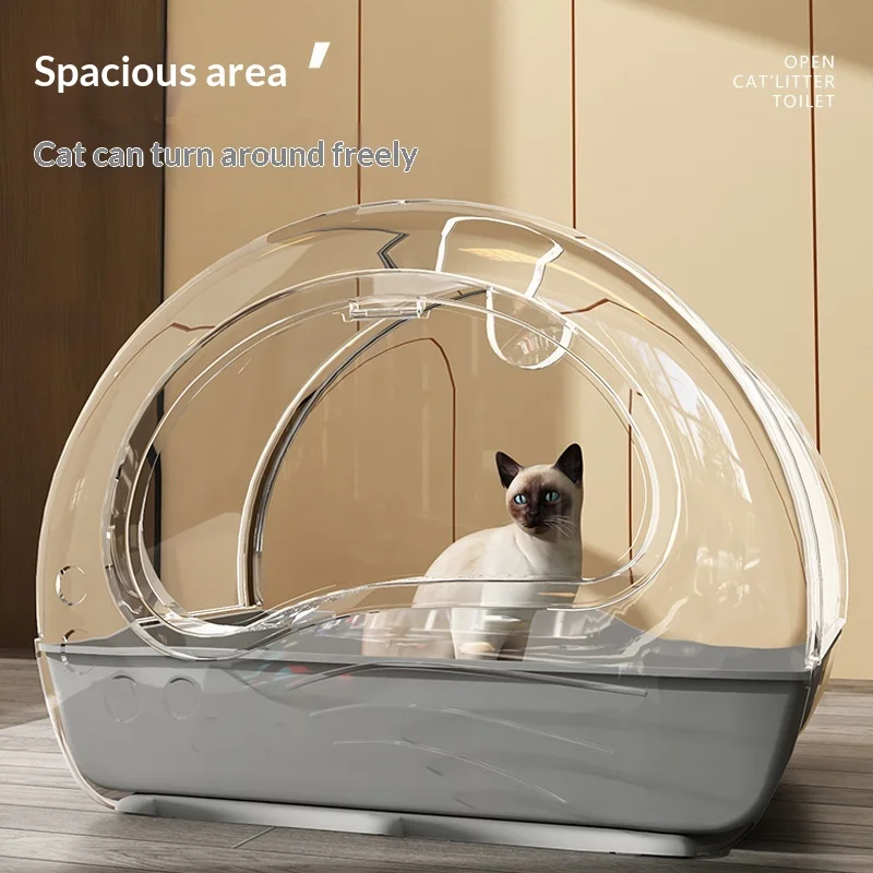 

New Rice Ball Shape Enclosed Cat Litter Box, Extra Large Anti-Splash Odor Control Kitty Toilet, Sterilization for Indoor Pets