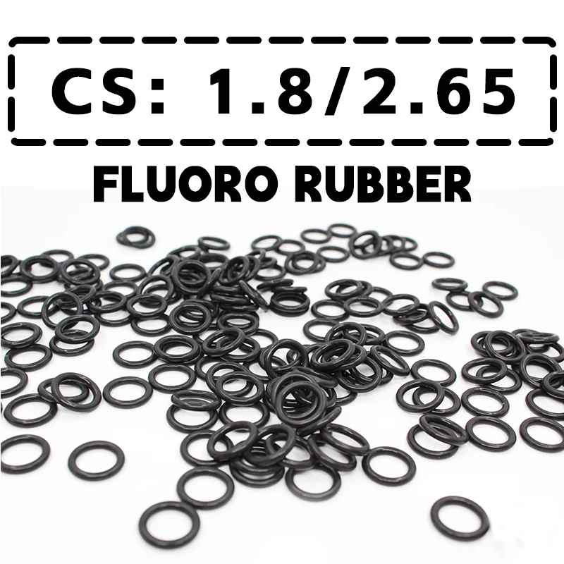 Thickness CS1.8/2.65mm Black FKM O-ring FPM fluorine rubber sealing gasket rubber washer ring wholesale in specifications