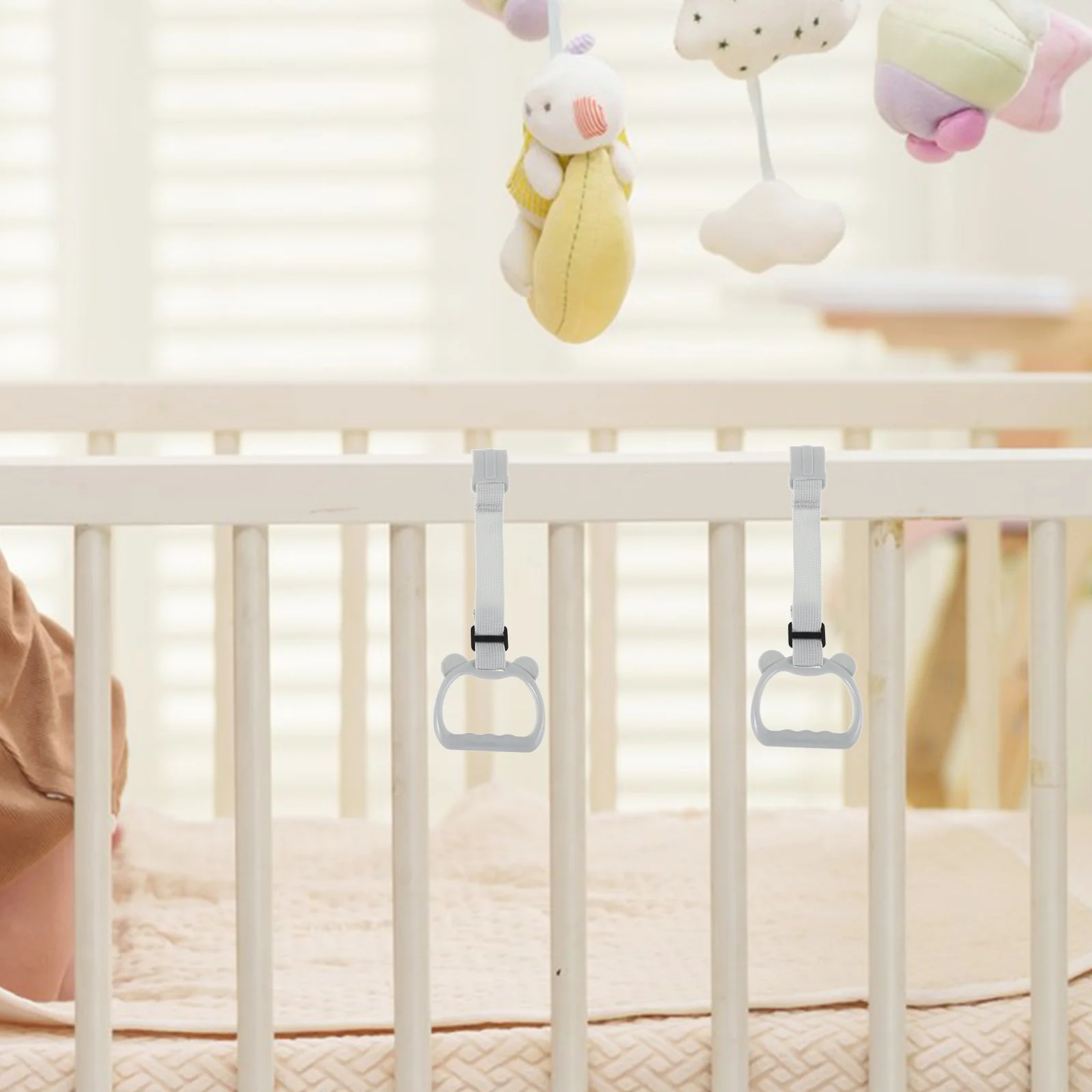 1 زوج الطفل الدائمة حلقات التدريب الرضع سحب ما يصل دعم سرير بيبي المهد خواتم طفل المشي المساعدة الصالة الرياضية ممارسة الحضانة