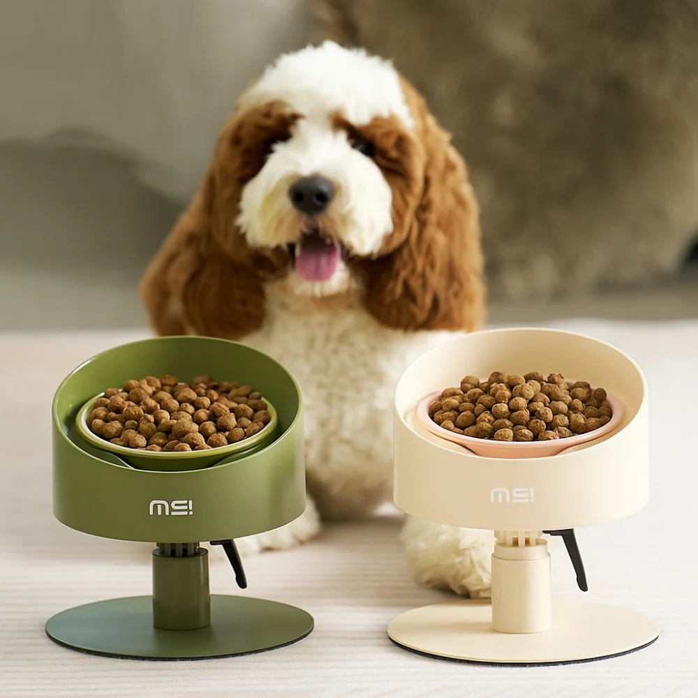 

Cat Food Bowl Adjustable Cat Ceramic Bowl Non-Slip Flower Shaped Anti Vomiting Bowl Neck Protection Cat Feeder Pet Supplies