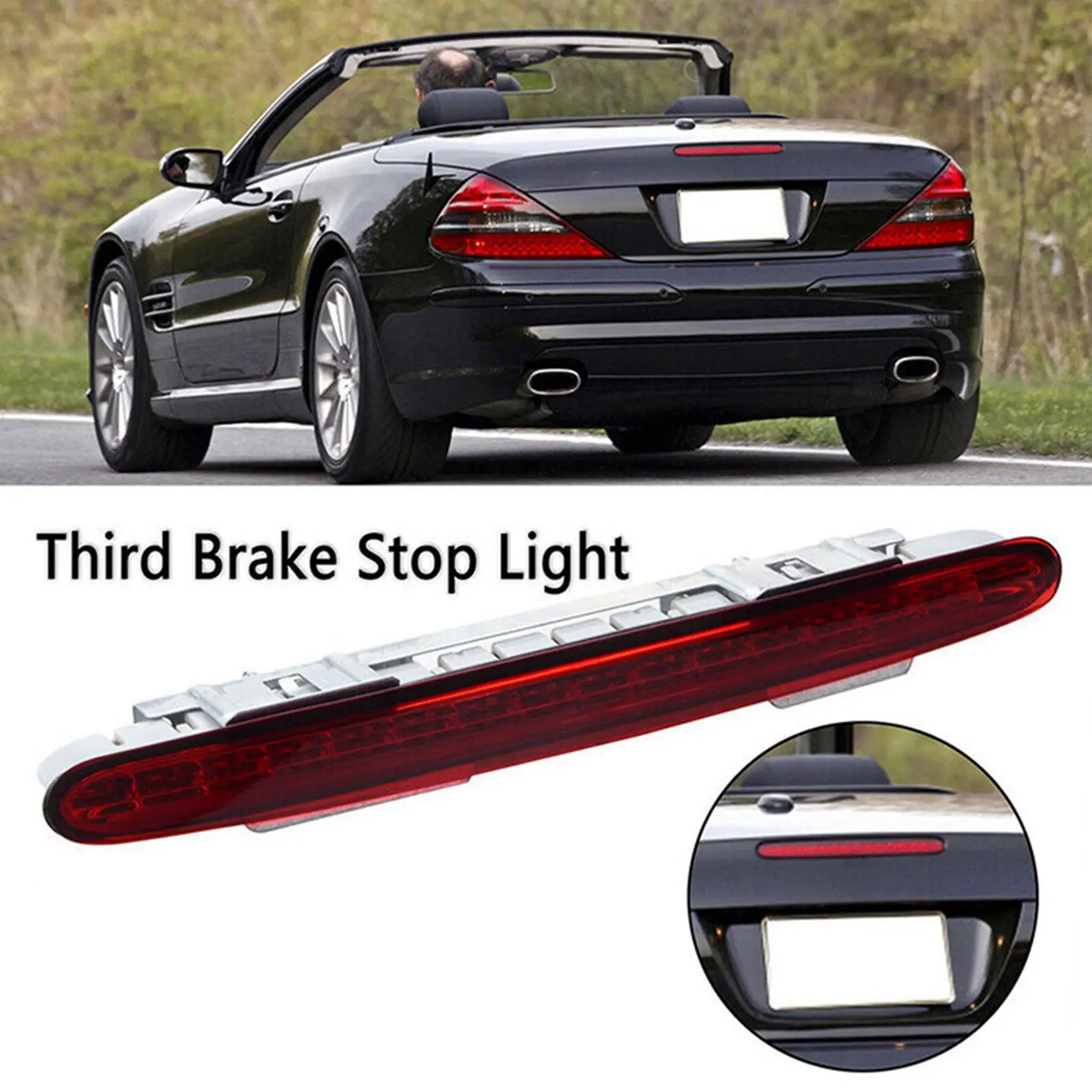 M49K-2X Third LED Brake Light Stop Lamp For Mercedes Benz SL R230 2001-2012 SL500 SL600 SL63 2308200056 2308200656 2308200856 - view 3