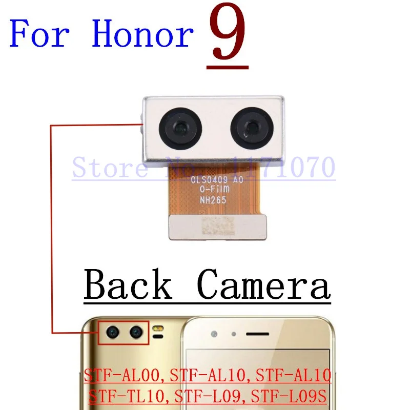 Original Rear & Front Camera For Huawei Honor 9 Lite 9i 9N Back Facing Main Camera Module Flex Cable Repair Parts