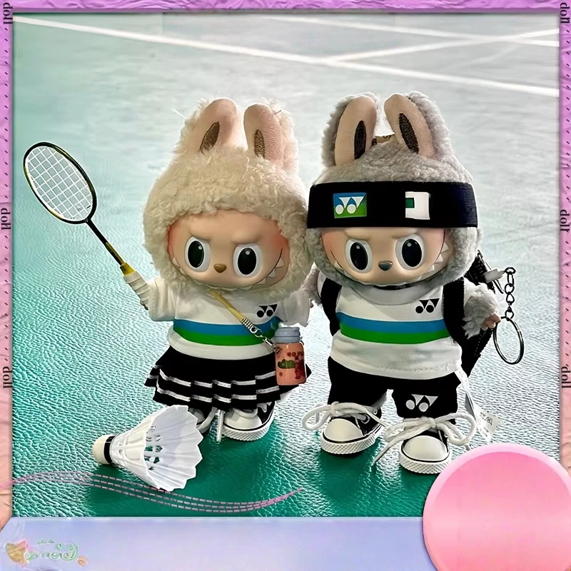 

Для Labubu, бадминтона Yonex, комплект одежды для кукол 123, универсальная виниловая кукла, спортивная одежда «сделай сам», только одежда, подарок для девочки