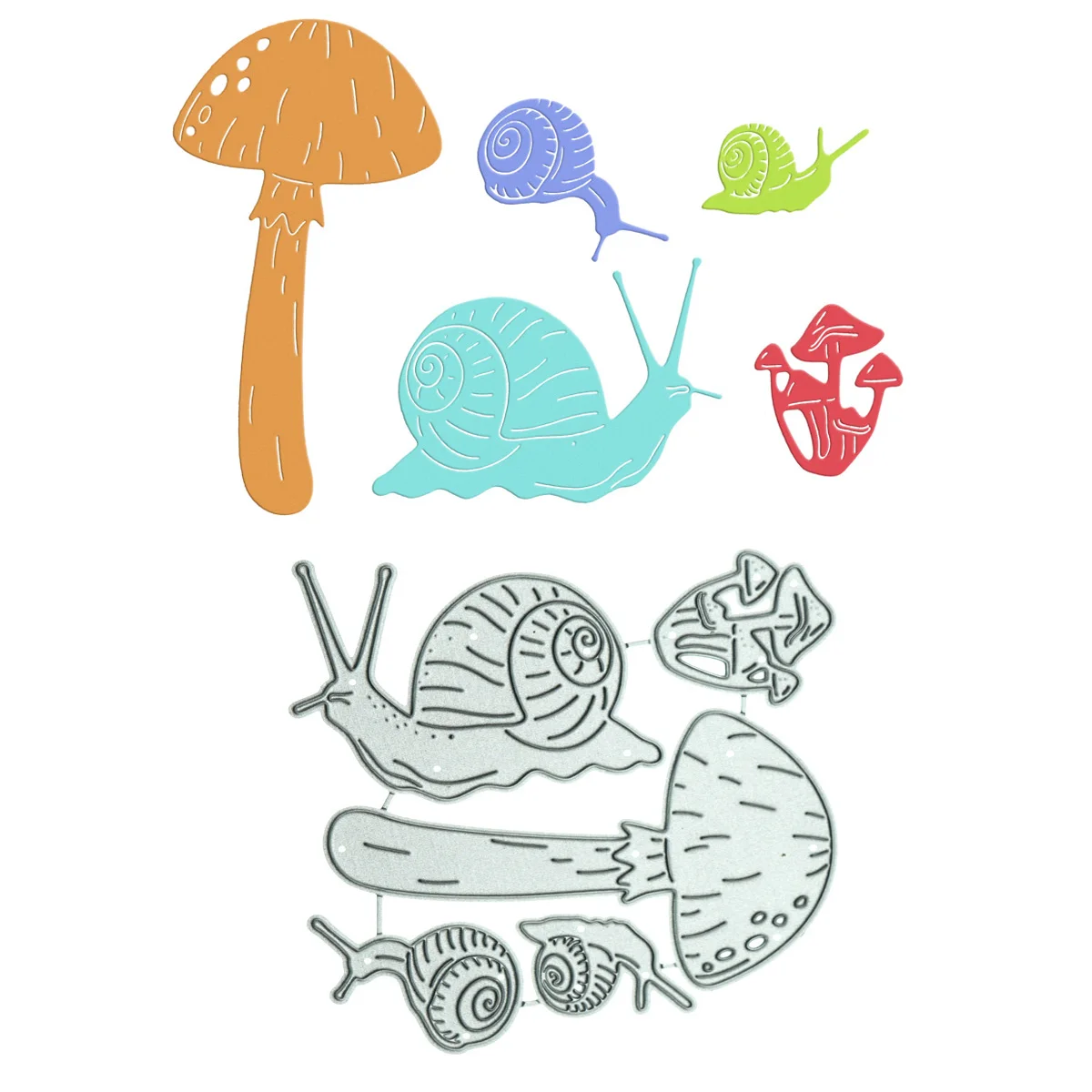 תבנית הפטרייה חילזון מתכת חיתוך למות גירוד אמנות מסגרת כרטיס ברכה Papercraft קישוט חותך תבנית