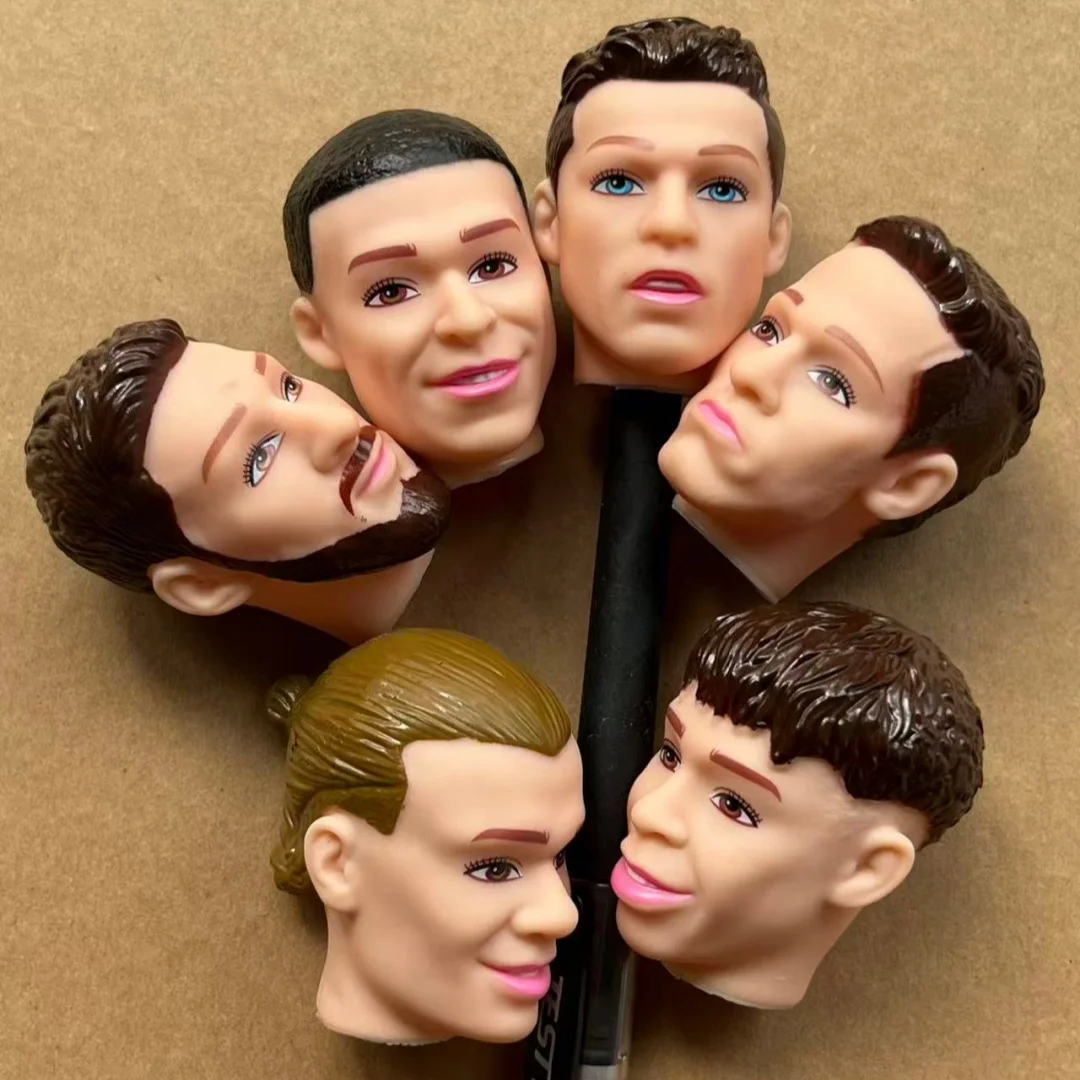 1/6 Male Doll Heads Foot Stars Male Doll Heads White Beige Skin Doll Parts Colorful Hair Doll Figures
