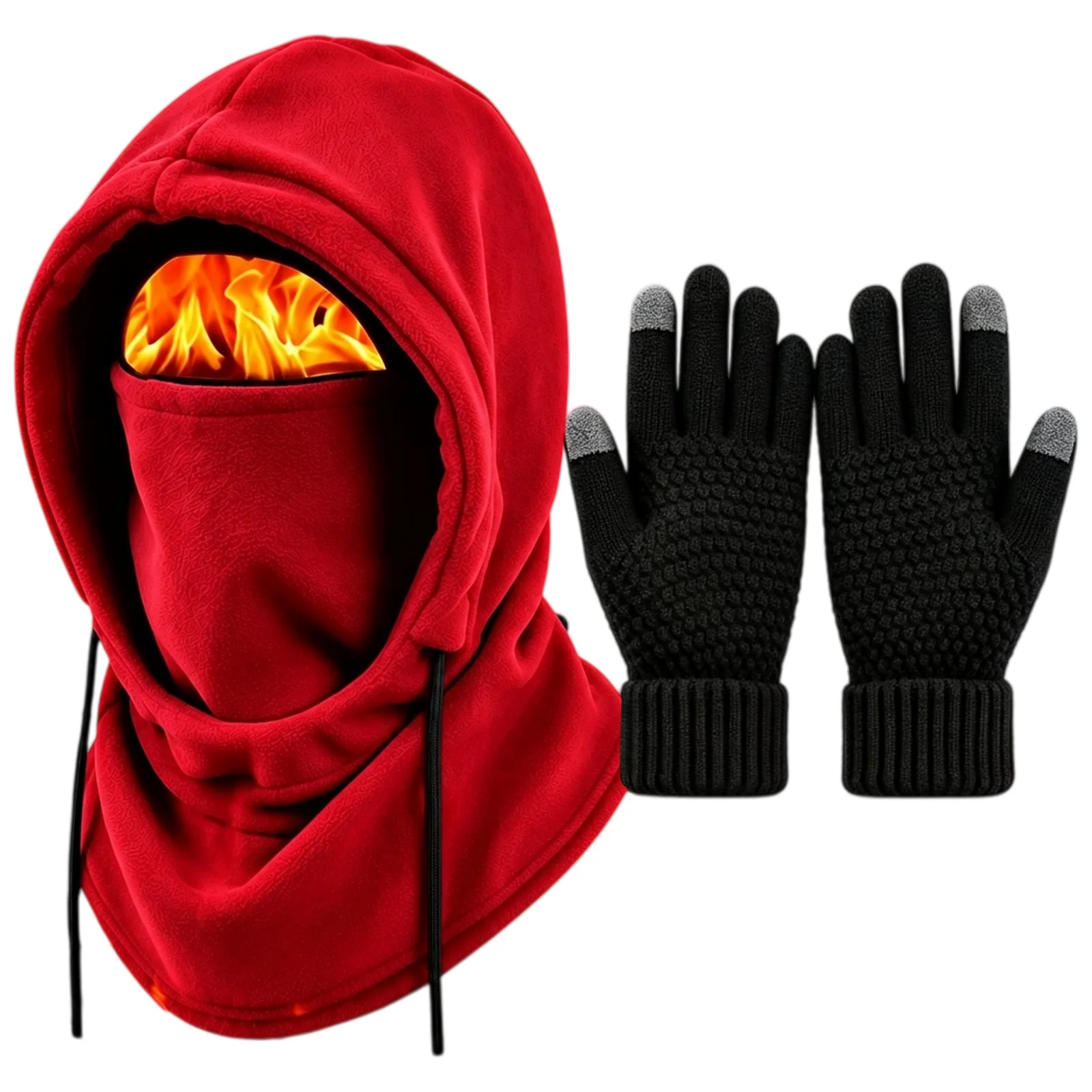 Unisex Hood Set Winter Warm Gloves Outdoor Riding Cold Mask Combo Tactical Headwear Windproof Full Cover Socks Hood Set 2026