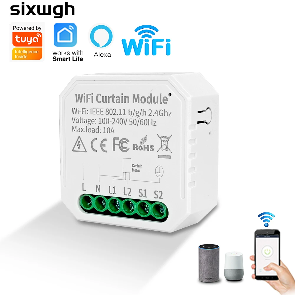 Tuya WiFi Switch Remote Timing Control Curtain Circuit Breaker Intelligent Switch Device Google Home/Alex Management Home