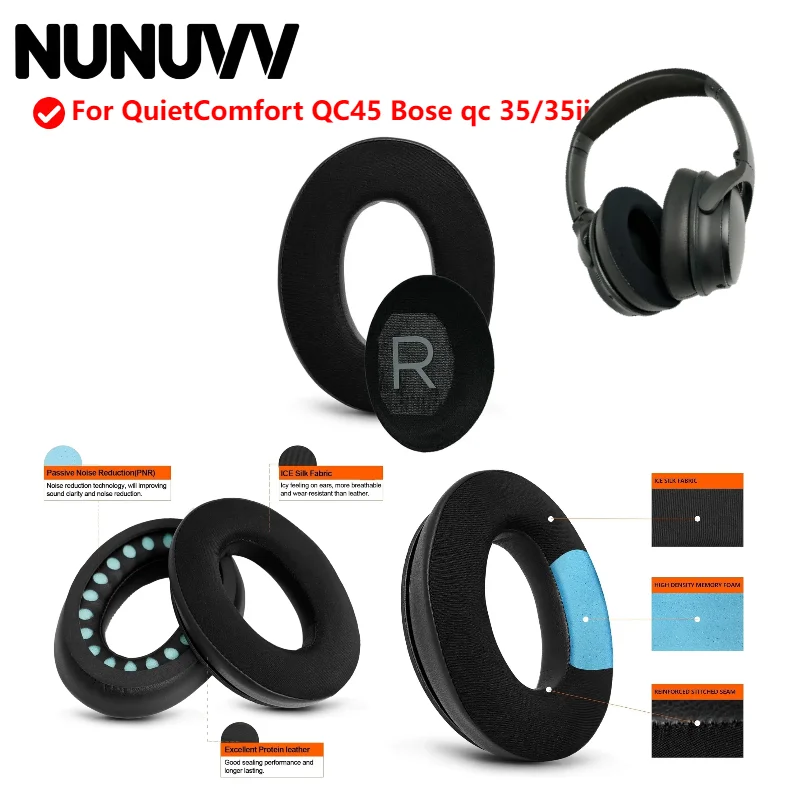 

Replacement Earpads Memory Foam Ear Cushion Cover for QuietComfort QC45 Bose qc 35/35ii Gaming Headset Earmuffs Ear Pads