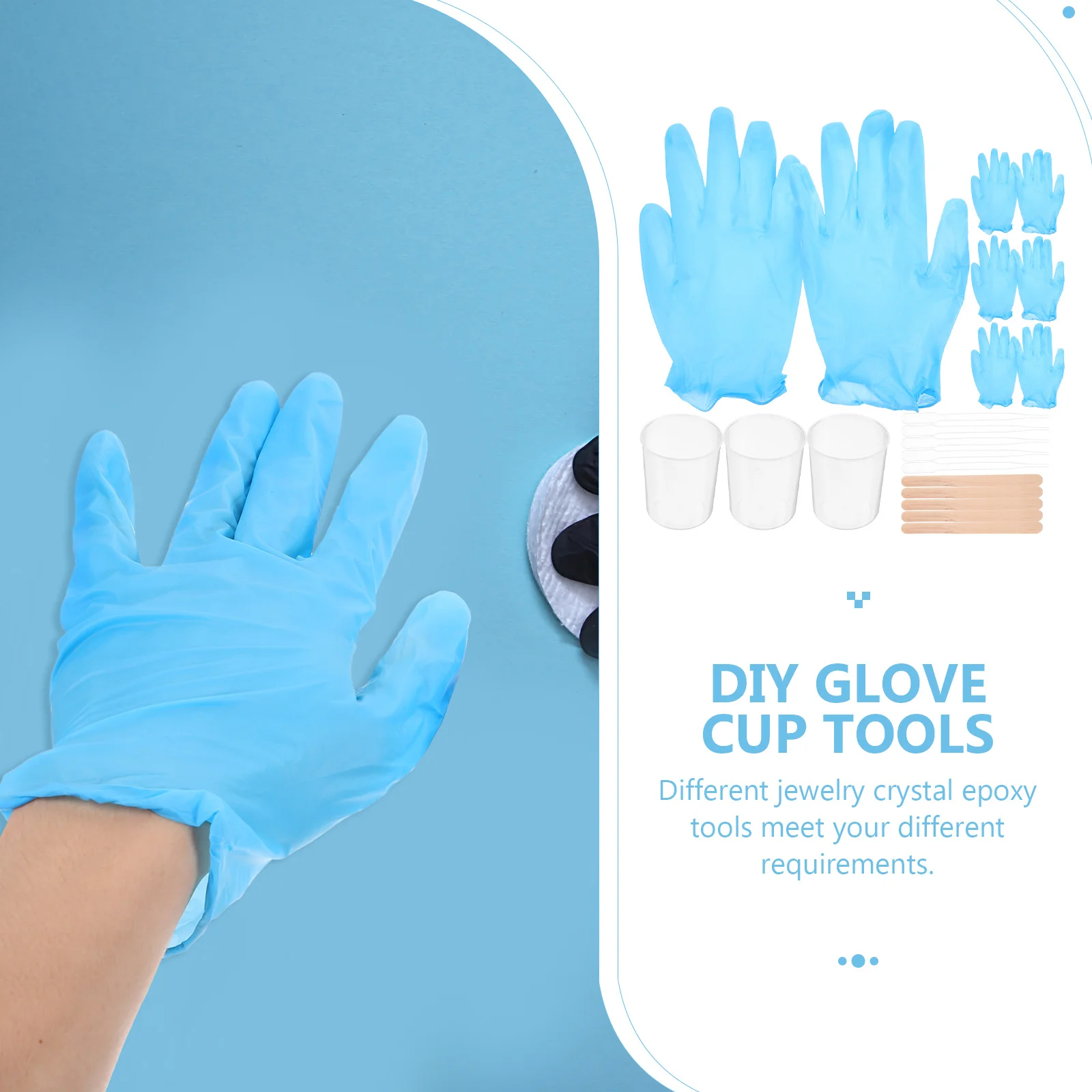 

73 Pcs Kit Stirring Measuring Mixing Cup Epoxy Crystal Material DIY Glove Tools