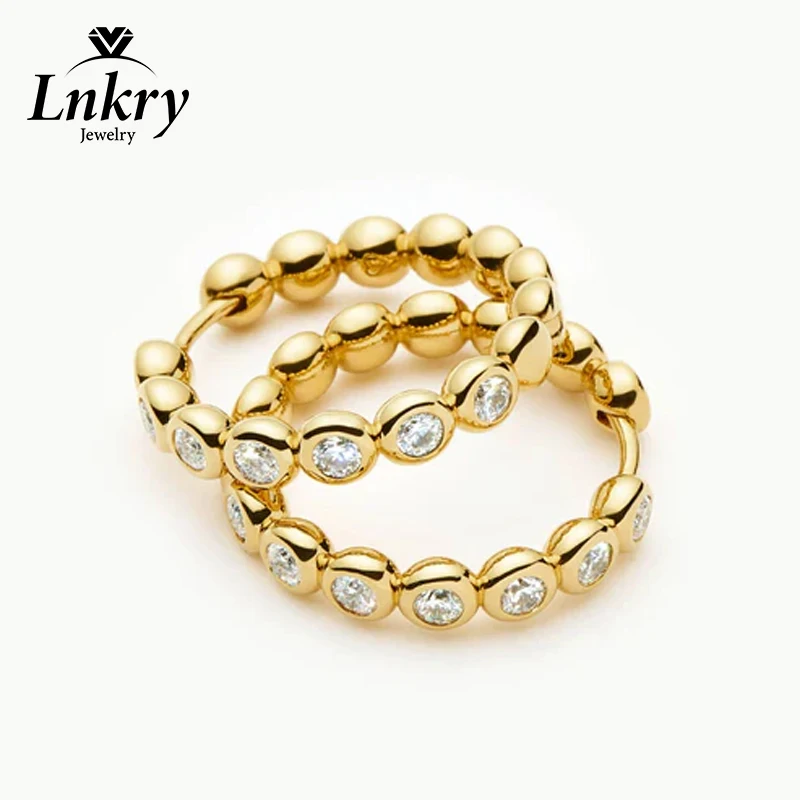 

Lnkry Test Passed 2.5mm Moissanite Bubble Stye Hoop Earring For Women 14k Gold Filled Round Circel Earrings Jewelry Gift